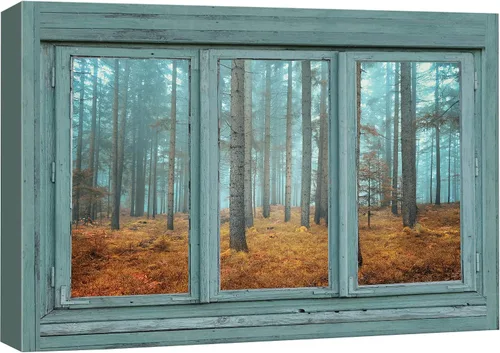 Miniatura 15 de Cuadro decorativo con diseño de ventana moderna blanca con vista, de la marca Wall26®