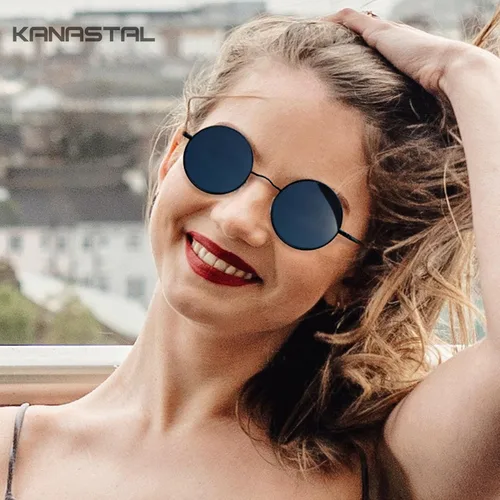 Miniatura 35 de KANASTAL Gafas de sol redondas polarizadas para mujeres y hombres, estilo hippie con protección UV400