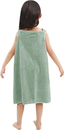 Miniatura 4 de PURFUN Toalla de baño suave para niñas con conejo de cartón, toalla de playa absorbente de agua para niños, albornoces, vestido de tubo de ducha