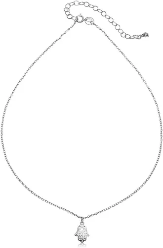 Miniatura 2 de B. BRILLIANT Hamsa Necklace for Women Men Girls Boys, Layered Necklace, Short Minimalist Dainty Choker Charm Chain Necklace Sterling Silver, Gold