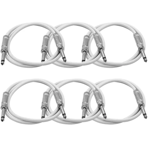Miniatura 7 de Seismic Audio Cables de guitarra para altavoces, cables de guitarra TS de ¼ pulgadas, 3 pies, multicolor, paquete de 6 Color múltiple