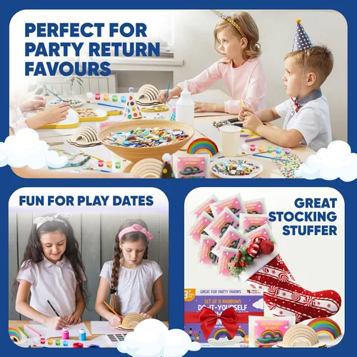 Miniatura 4 de CRAFTY HAPPITOYS Juego de Pintura Arcoíris para Niños de 9 Piezas - Relleno a Granel para Calcetines Navideños y Bolsas de Dulces de Cumpleaños