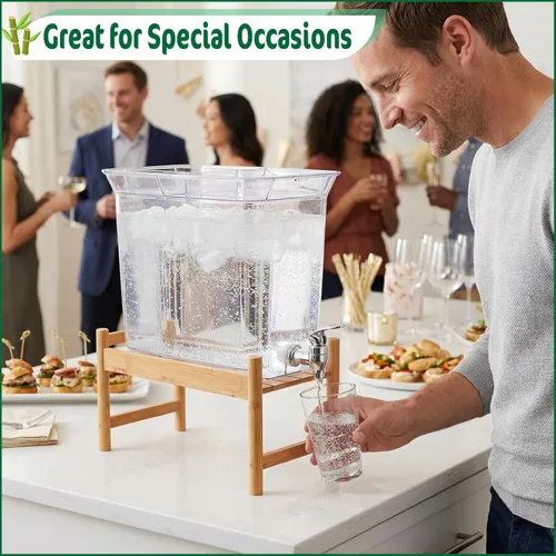 Miniatura 3 de Soporte dispensador de agua – Compatible con dispensadores de filtro de bebidas de tamaño mediano, jarras – Ideal para encimeras, soportes