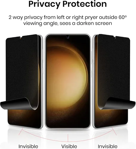 Miniatura 2 de Protector de pantalla para Galaxy S23, película suave de privacidad mate (paquete de 2) y protector de lente de cámara de vidrio templado