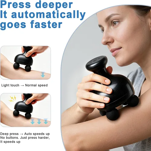 Miniatura 3 de DEITY 4 Heads Handheld Massage Gun Deep Tissue, Electric Body Massager, Percussion Muscle Massager for Easing Shoulder and Back Tension, with