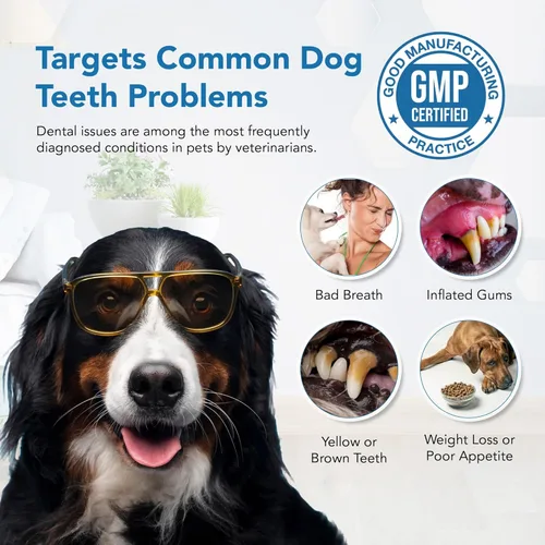 Miniatura 9 de Polvo Dental para Perros - Control de Placa y Eliminador de Sarro, Refrescante del Aliento con Probióticos, Vitaminas y Extractos Naturales - Polvo