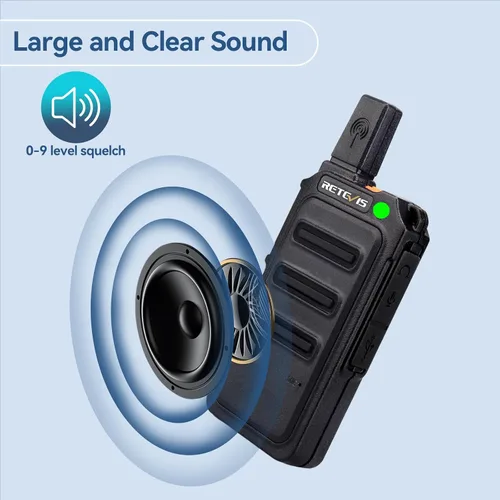 Miniatura 3 de Retevis RT19 Walkie Talkies con auricular, mini radio bidireccional recargable, 0.7 pulgadas de grosor, clip de metal, para adultos, restaurante