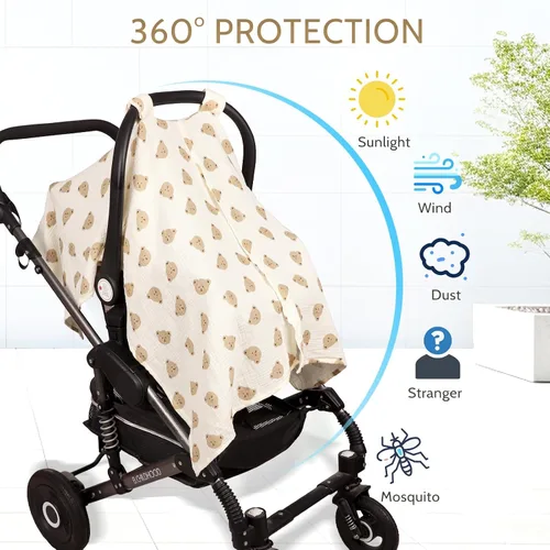 Miniatura 6 de Funda de asiento de automóvil para bebés, niñas y niños, funda de asiento de automóvil de algodón de verano para asiento de automóvil, cómoda funda