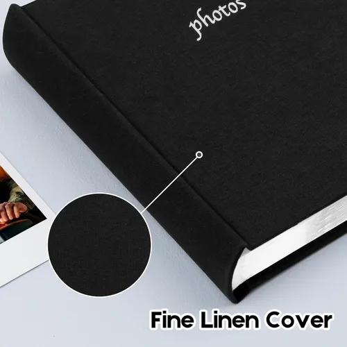 Miniatura 7 de Álbum de fotos para cámara Fujifilm Instax Wide 300, cubierta de lino, álbum de 120 bolsillos con espacio para escribir para cámara instantánea