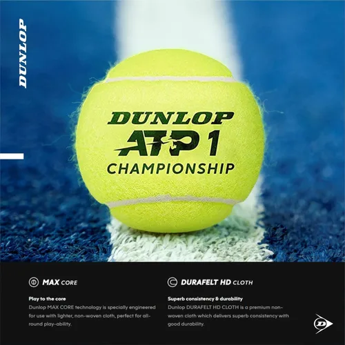 Miniatura 4 de DUNLOP Pelotas de tenis ATP Extra Duty (estuche)