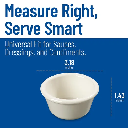Miniatura 5 de Carlisle FoodService Products 4312342 SAN Ramequin liso estriado, capacidad de 3 onzas, altura de 1.43 pulgadas, hueso (caja de 48)