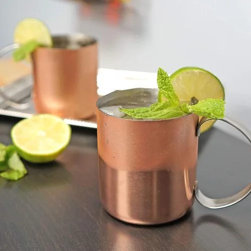 Miniatura 4 de Southern Homewares Taza Moscow Mule de cobre con forro de acero inoxidable – Juego de tazas de cobre martillado de 16 oz para cócteles – Tazas