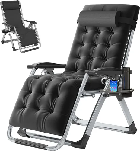 Miniatura 19 de LILYPELLE Silla de Gravedad Cero, Sillón Reclinable Premium para Césped Plegable Portátil Chaise Lounge con Cojín Desmontable, Reposacabezas