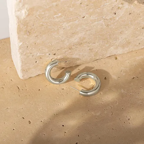 Miniatura 4 de PAVOI Aros abiertos ligeros de color oro de 14 quilates, extra gruesos, de 0.23 pulgadas, aretes de aro de oro para mujer