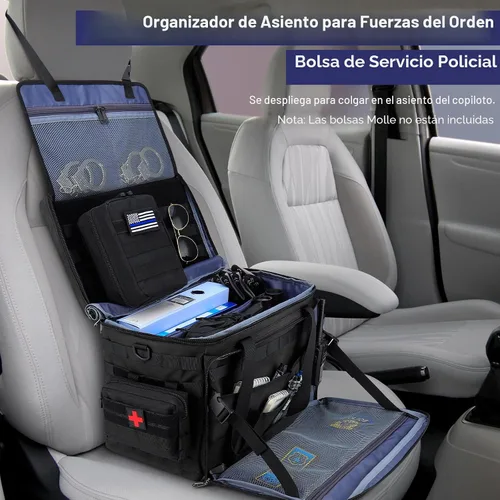 Miniatura 4 de Bolsa de patrulla de policía, bolsa de equipo de aplicación de la ley, bolsa de policía, organizador de asiento delantero del coche, bolsas de deber