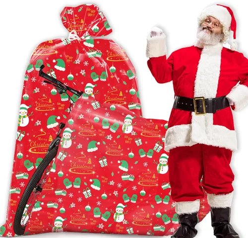 Bolsas de regalo de Navidad extra grandes de HYmoso, 2 piezas de bolsas de regalo para bicicletas jumbo para regalos gigantes enormes de Navidad,