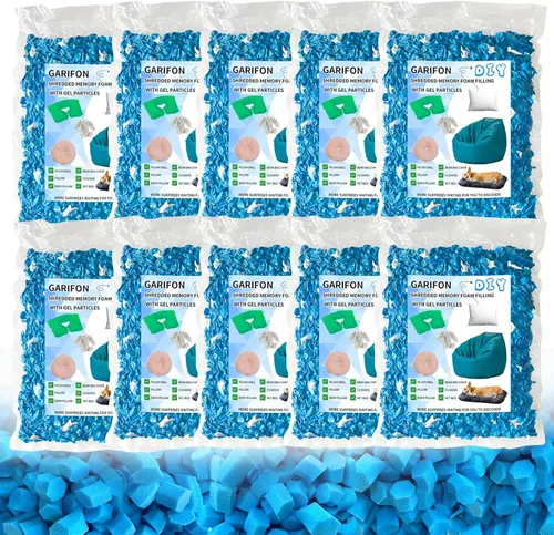 Miniatura 23 de Relleno de saco de frijoles Garifon, 9.1 kg de relleno de espuma viscoelástica triturada, relleno para silla de saco de frijoles, relleno de saco