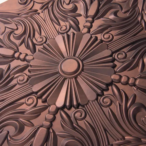 Miniatura 8 de Art3d - Azulejos decorativos para techo 2 x 2 con pegamento, para colocar en el techo, 24 x 24, paquete de 12 piezas de flores españolas en cobre