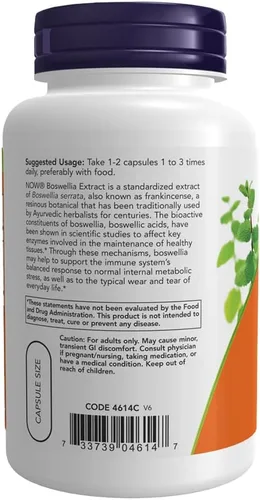 Miniatura 3 de NOW Foods, Extracto de Boswellia, 250 mg, 120 cápsulas vegetales