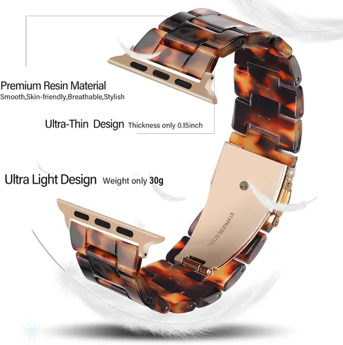 Miniatura 5 de HOPO Compatible With Apple Watch Band Thin Lightweight Resin Strap Bracelet Fashion Wristband Replacement For iWatch Bands Series Ultra 11 10 9 8 7