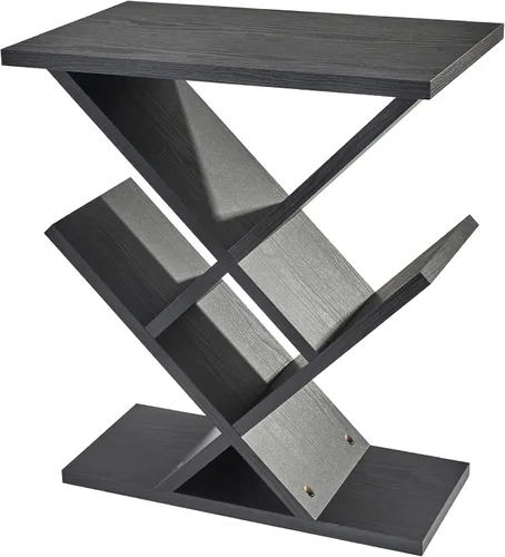 Adesso Zig-Zag - Estantería de mesa, mesa auxiliar de almacenamiento. Decoración y decoración para el hogar, color negro