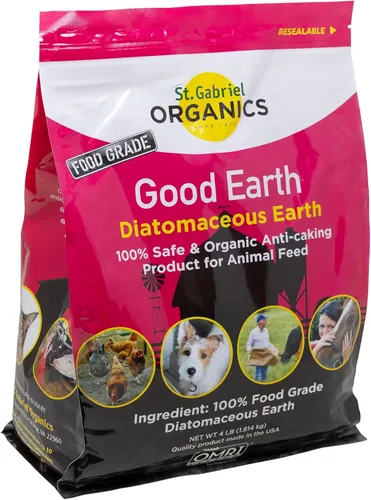 St. Gabriel Laboratories GoodEarth Tierra de diatomeas de grado alimenticio, 4 libras, suplemento de alimentación antiapelmazamiento para ganado de