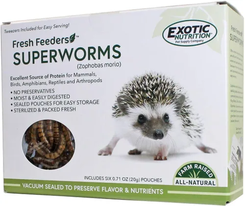 Miniatura 2 de Fresh Feeders (Superworms) - Golosinas naturales de insectos con alto contenido de proteínas, bolsas de una sola porción - pollos, aves silvestres