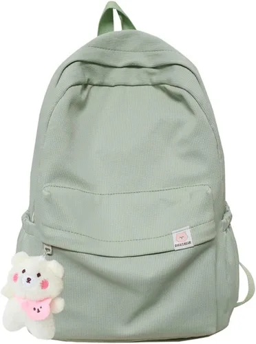 Miniatura 7 de Eagerrich Mochila Estética Mochila Bonita Útiles Escolares Bolsa para Laptop para Adolescentes Niñas Mujeres Estudiantes Color Sólido, Azul