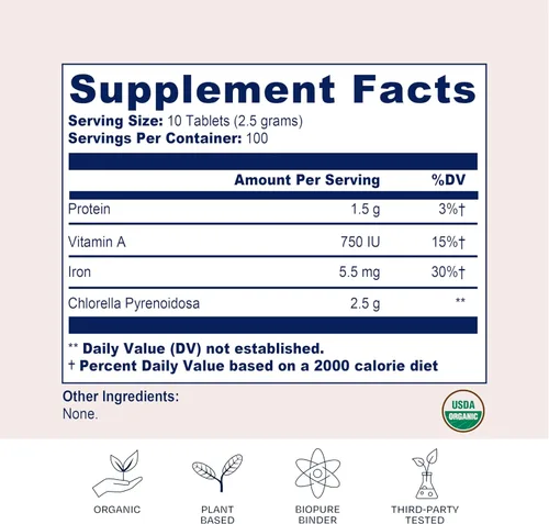 Miniatura 3 de BioPure Chlorella Pyrenoidosa – 400 Tabletas
