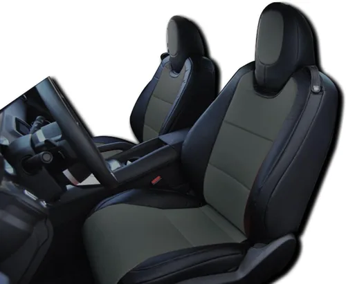 Miniatura 8 de Funda para asiento para Chevy Camaro, cuero artificial, hecha a medida, Negro