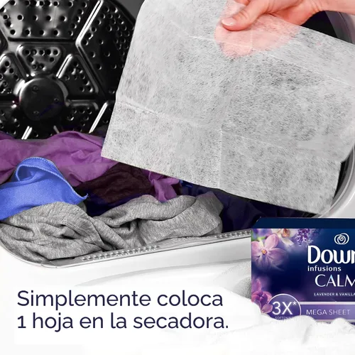 Miniatura 6 de Downy CALM, Mega Hojas para Secadora, Suavizante de Ropa, Lavanda y Vainilla, 130