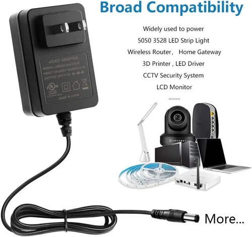 Miniatura 5 de SHNITPWR Adaptador de fuente de alimentación de 24 V 1A 100 V ~ 240 V AC a CC Transformador de 24 voltios 1000 mA 800 mA 600 mA 400 mA Disponible