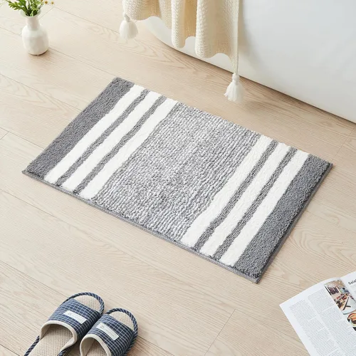 Miniatura 35 de CozeCube Tapetes de baño para baño antideslizantes, alfombras de baño de microfibra absorbente esponjosas lavables, alfombras de baño estéticas
