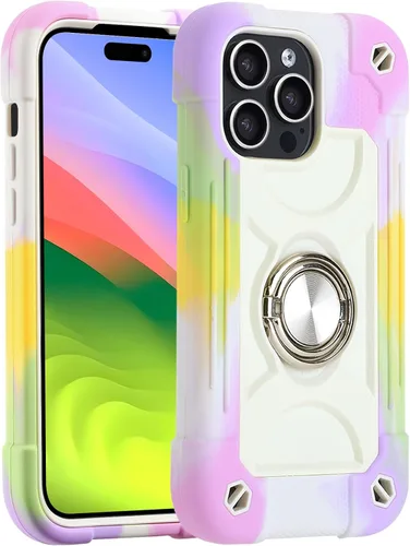 Miniatura 135 de MARKILL Funda compatible con iPhone 15 de 6.1 pulgadas con soporte integrado, [grado militar resistente de cuerpo completo] protección contra Rosa