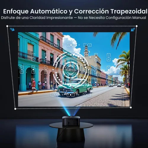 Miniatura 6 de Proyector inteligente Google TV con licencia oficial 1500 ANSI, HAPPRUN 4K Full HD Home Theater con enfoque automático, sonido Dolby, Wi-Fi