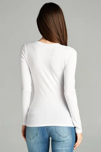 Miniatura 6 de Emmalise - Camiseta de manga larga para mujer, talla junior y grande, cuello rendondo básico
