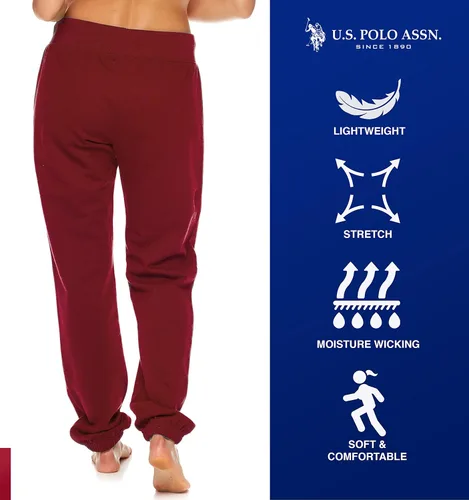 Miniatura 3 de U.S. Polo Assn. Pantalón pijama deportivo para mujer, esencial, de felpa francesa para dormir, descansar o correr