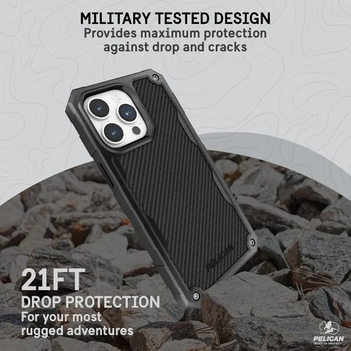 Miniatura 3 de Pelican Shield - Funda para Apple iPhone 15 Pro Max de 6.7 pulgadas, compatible con MagSafe, protección contra caídas MIL-STD de 21 pies, fundas