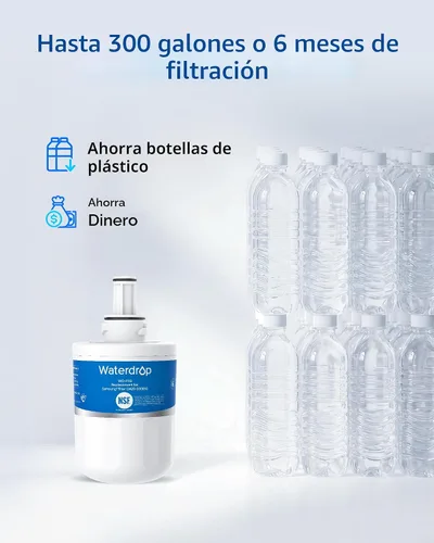 Miniatura 8 de Waterdrop DA29-00003G Filtro de agua para refrigerador, repuesto para Samsung®, DA29-00003B, DA29-00003A, Aqua-Pure Plus, HAFCU1, RFG237AARS, FMS-1