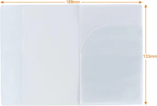Miniatura 3 de Paquete de 5 fundas protectoras para pasaporte, funda protectora de vinilo de plástico transparente para tarjetas de identificación