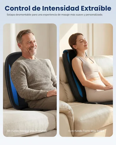 Miniatura 6 de COMFIER Shiatsu - Masajeador de espalda con calor, cojín de asiento de masaje de tejido profundo, almohadilla para silla de masaje para espalda