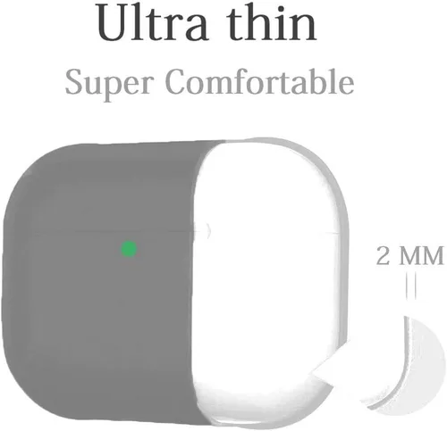 Miniatura 6 de Funda para Airpods Pro, funda de protección para AirPods Pro, sin llavero, funda de silicona ultra fina y suave compatible con Airpods Pro (gris)
