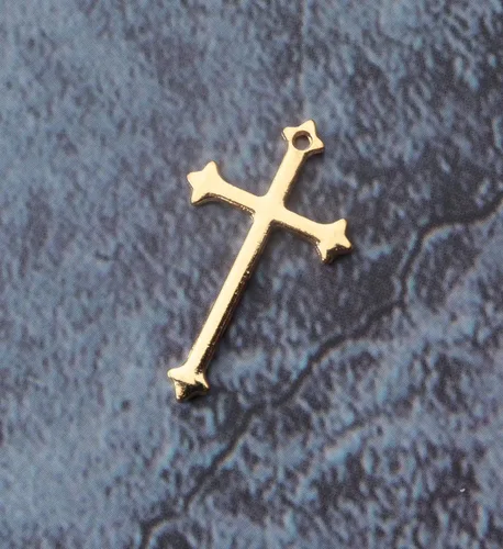 Miniatura 3 de Ruwado 50 dijes de cruz para fabricación de joyas, aleación de metal de 0.81 x 0.55 pulgadas, colgantes de cuentas pequeñas de Cristo Jesús