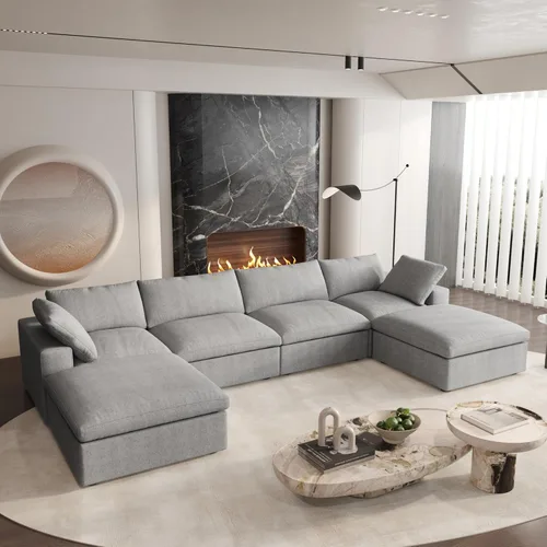 Miniatura 31 de Cloud - Sofá modular convertible de 80.3 pulgadas en forma de L para sala de estar con otomana de almacenamiento, sofás profundos minimalistas