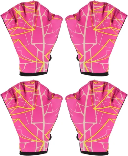 Miniatura 11 de PATIKIL Guantes acuáticos de natación guantes de natación con malla de impresión de resistencia al agua accesorios de entrenamiento para natación