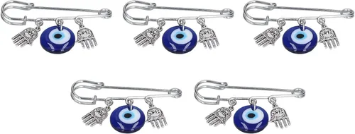Miniatura 8 de 5 pines de mal de ojo, broche de hierro y aleación, diseño único de buena suerte, pines de seguridad para hombres, mujeres, fiestas en casa, citas