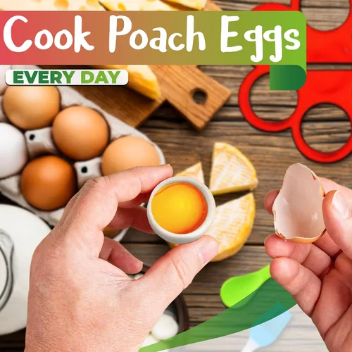 Miniatura 7 de Olla para huevos duros (juego de 6) – Molde de silicona para huevos duros en 10 – 15 minutos, juego de cápsulas para cocinar escalfadas sin cáscara
