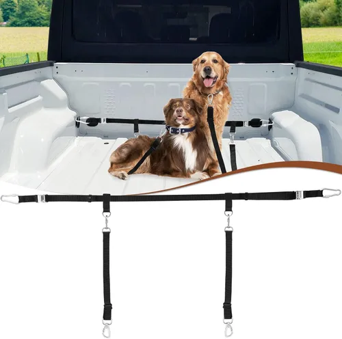 Miniatura 8 de Sistema de correa resistente para perros, barrera de caja de camión y cable de retención para perros de hasta 150 libras