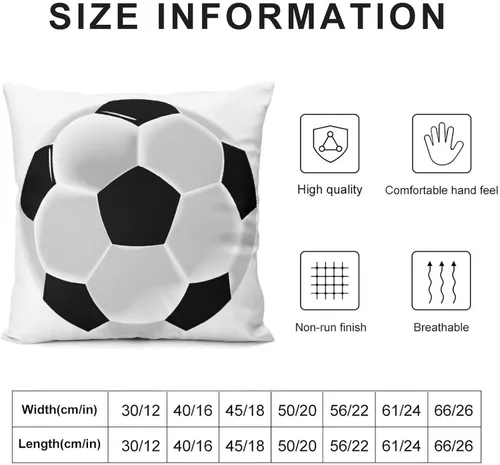 Miniatura 2 de Soccer Football Futbol Ball Super Soft Plush Pillowcase, Suitable for Bedrooms, Sofas, and Living Rooms 20 "x20