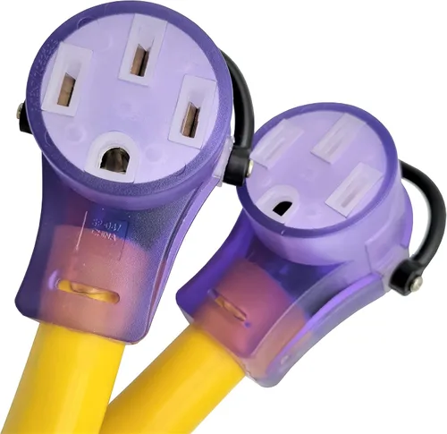 Miniatura 3 de Parkworld 692095 RV 50 AMP Splitter Adatper, 240V Splitter 14-50P Macho Plug a (2) 14-50R conector hembra 3FT (amarillo)